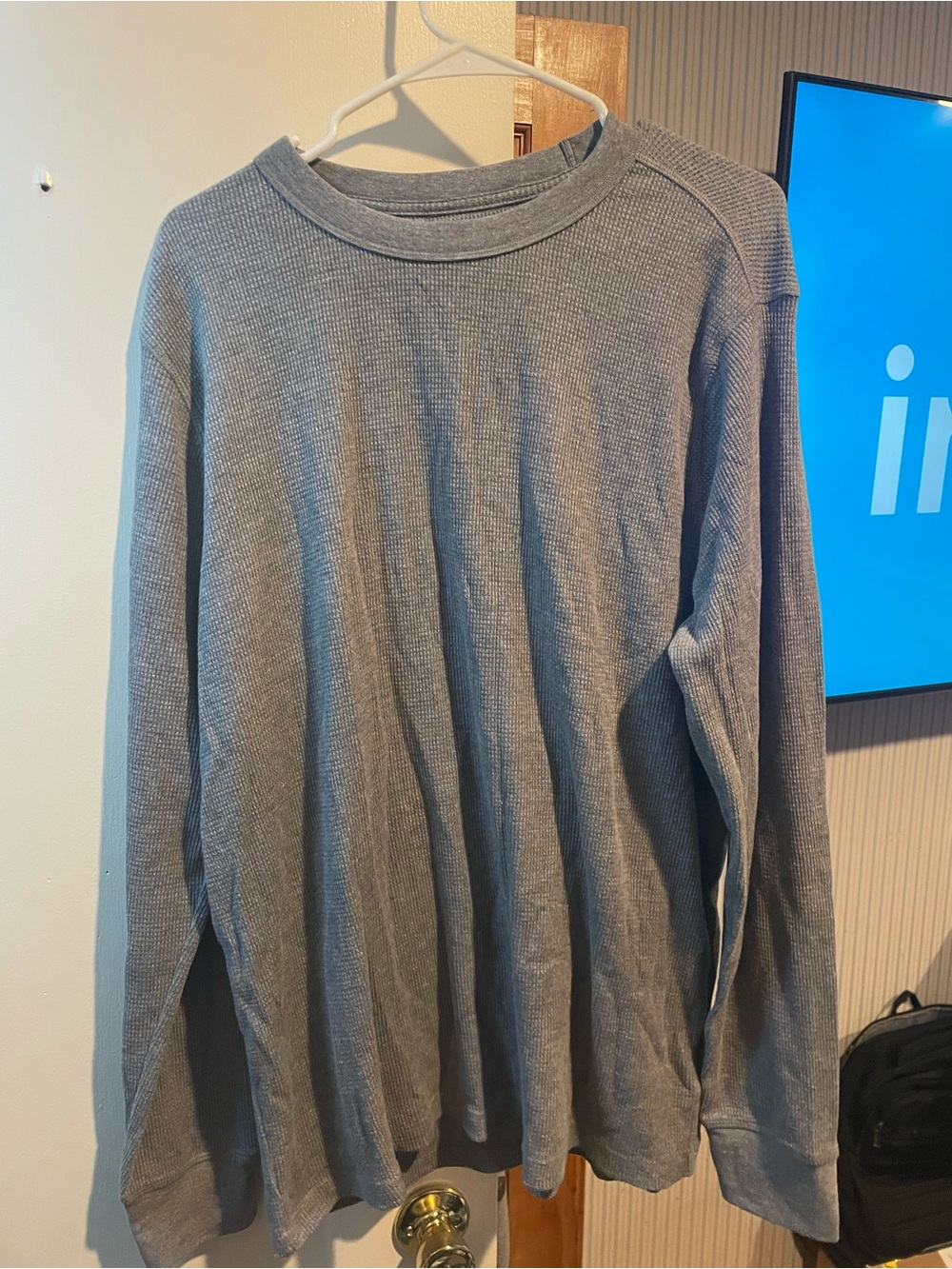 GAP Men's Grey Long Sleeve Crewneck Thermal Shirt Size XL